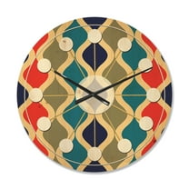 Designart 'Ornamental Retro Design VI' Mid-Century Modern Wood Wall Clock
