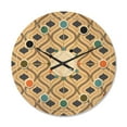 thumbnail image 1 of Designart 'Ornamental Retro Design VII' Mid-Century Modern Wood Wall Clock, 1 of 5
