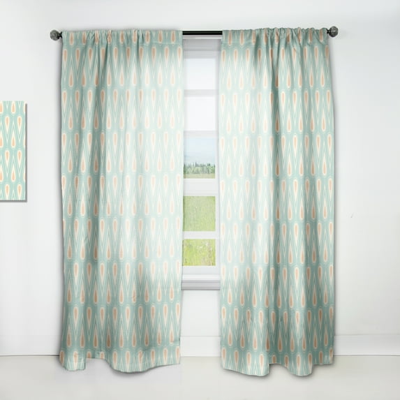 Designart 'Ornamental Retro Design VIII' Mid-Century Modern Curtain Panel
