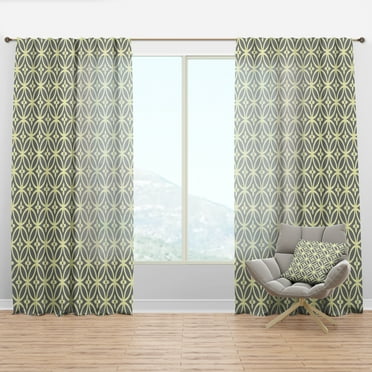 Designart 'Ornamental Retro Pattern II' Mid-Century Modern Curtain Panel