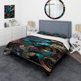 thumbnail image 1 of Designart "Ornate Abstractions Purple and Gold Florals III" Floral Bedding Covert Set - Traditional Gold Bed Set With 1 Shams, 1 of 1