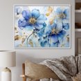 thumbnail image 1 of Designart "Ornate Blue And Gold Violets" Violets Floater Framed Canvas Art Print, 1 of 5