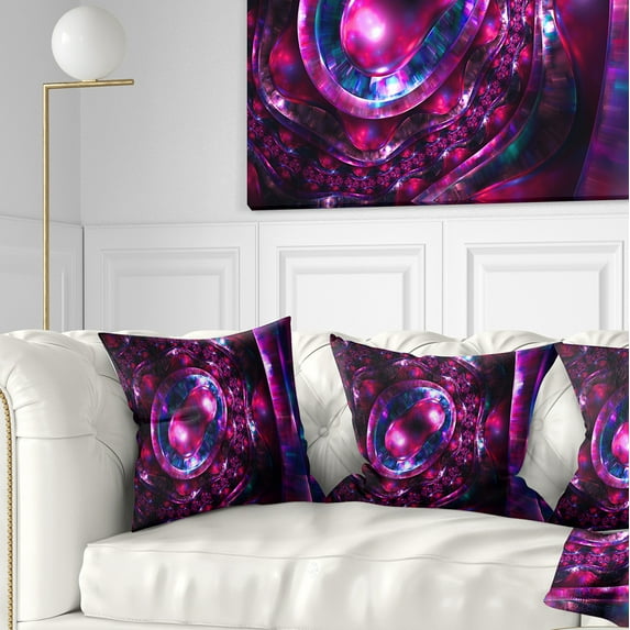 Designart Ornate Sparkle Violet and Blue - Contemporary Throw Pillow - 18x18
