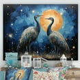 thumbnail image 1 of Designart "Ostriches As Celestial Wanderers In Moonlight" Ostriches Canvas Prints, 1 of 7