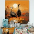 thumbnail image 1 of Designart "Ostriches In Dusk By The Pond" Ostriches Wall Art Prints, 1 of 7