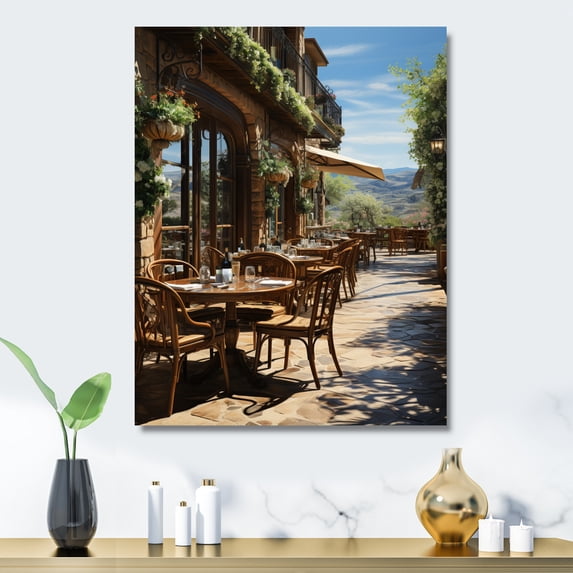 Designart "Outdoor Dining Country Clubs painting IV" Country Clubs Metal Wall Art