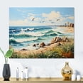 thumbnail image 1 of Designart "Over Beach Soar Seagull Elegance II" Nautical & Beach Metal Wall Art Prints, 1 of 1