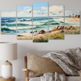 thumbnail image 1 of Designart "Over Beach Soar Seagull Elegance II" Nautical & Beach Wall Art Prints Set, 1 of 1