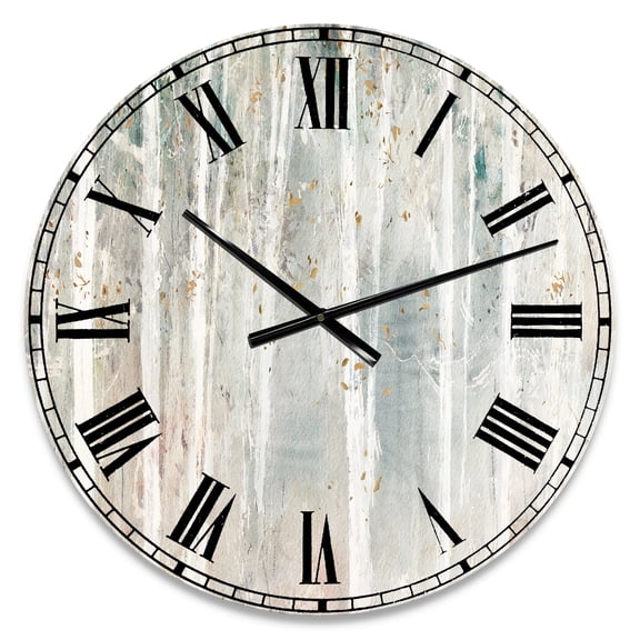 Designart Oversized Beige Analog Round Traditional Wall Clocks, CLM30962-C23