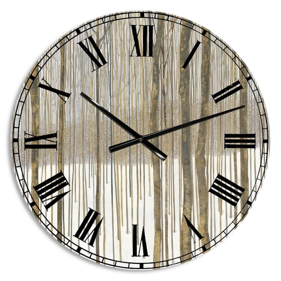 Designart Oversized Brown Analog Round Lodge Wall Clocks, CLM30602-C23