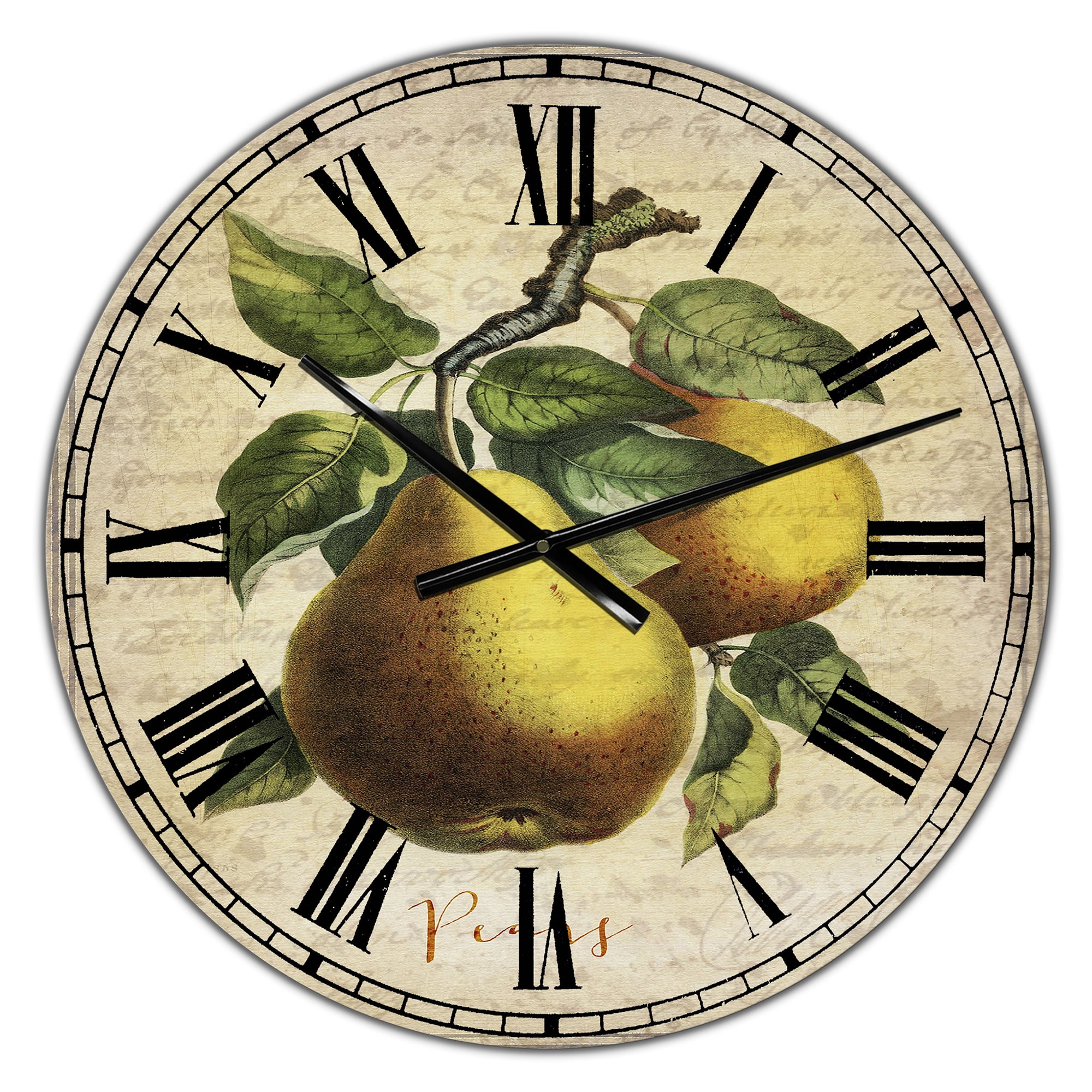 Designart Oversized Gray Analog Round Cottage Modern Wall Clocks, CLM25739-C23