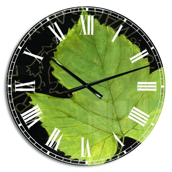Designart Oversized Green Analog Round Modern Traditional Wall Clocks, CLM31125-C23