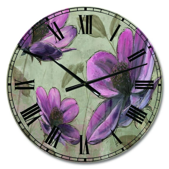 Designart Oversized Green Analog Round Modern Traditional Wall Clocks, CLM31185-C23