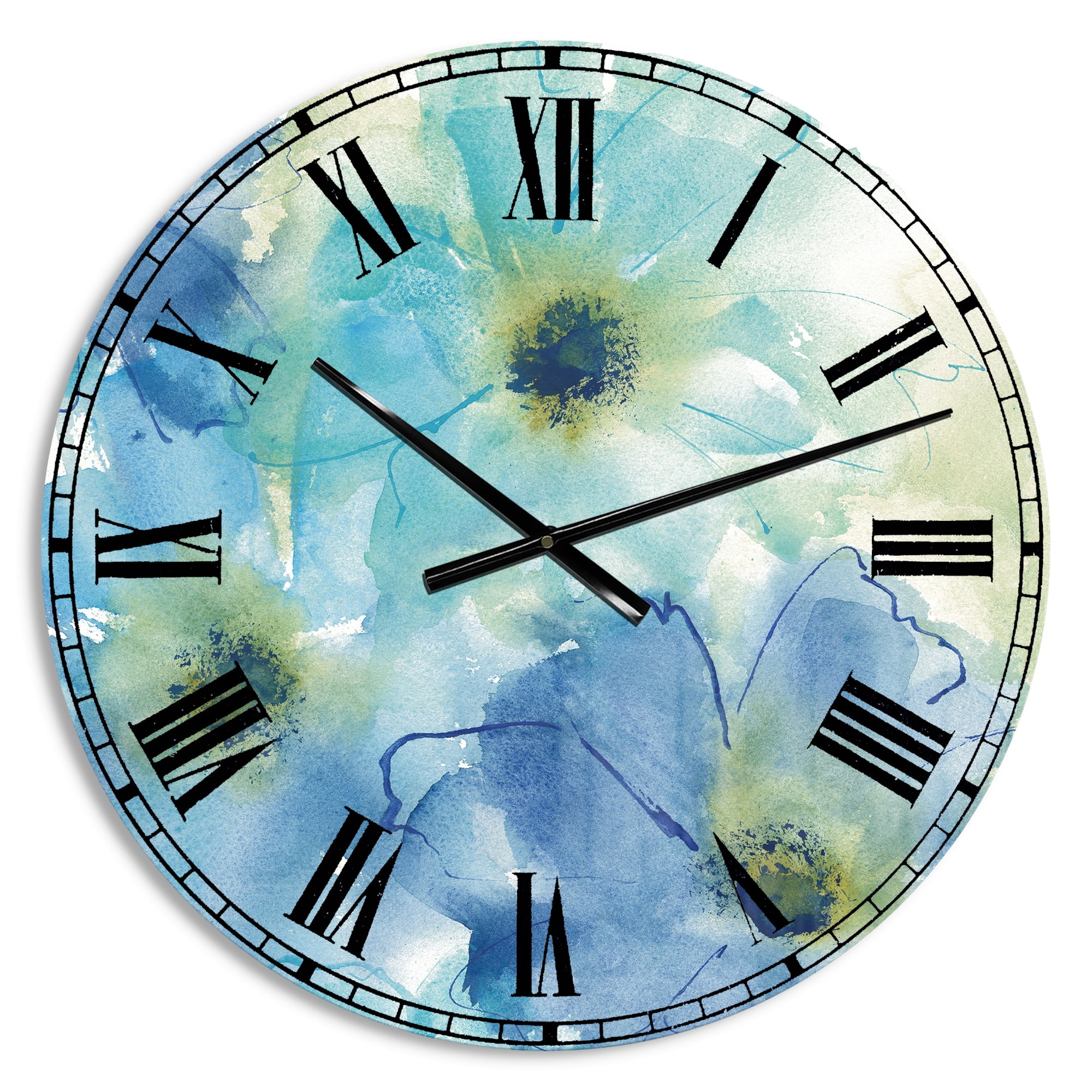 Designart Oversized Multicolor Analog Round Cabin Lodge Modern Wall Clocks, CLM30541-C23