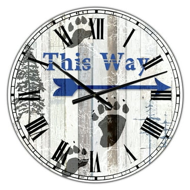 Designart Oversized Multicolor Analog Round Cottage Modern Wall Clocks, CLM25560-C23
