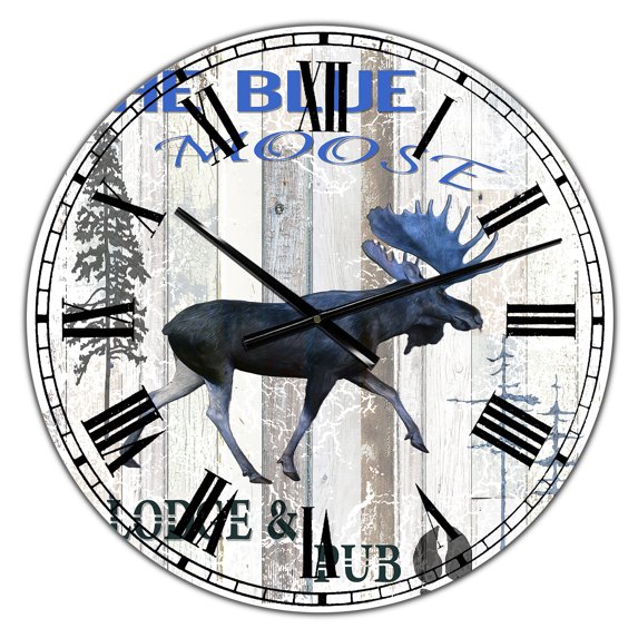 Designart Oversized Multicolor Analog Round Cottage Modern Wall Clocks, CLM25561-C23