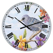 Designart Oversized Multicolor Analog Round Cottage Modern Wall Clocks, CLM25676-C23