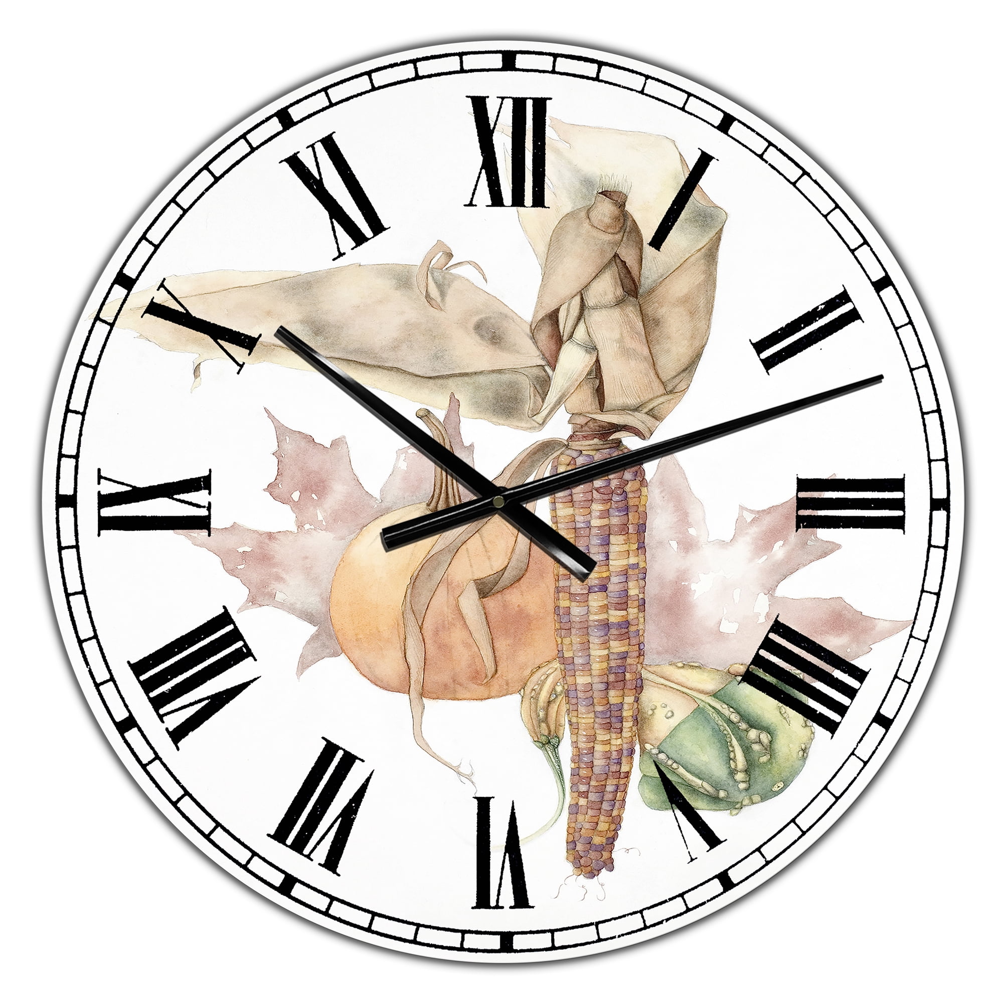 Designart Oversized Multicolor Analog Round Farmhouse Modern Wall Clocks, CLM25188-C23