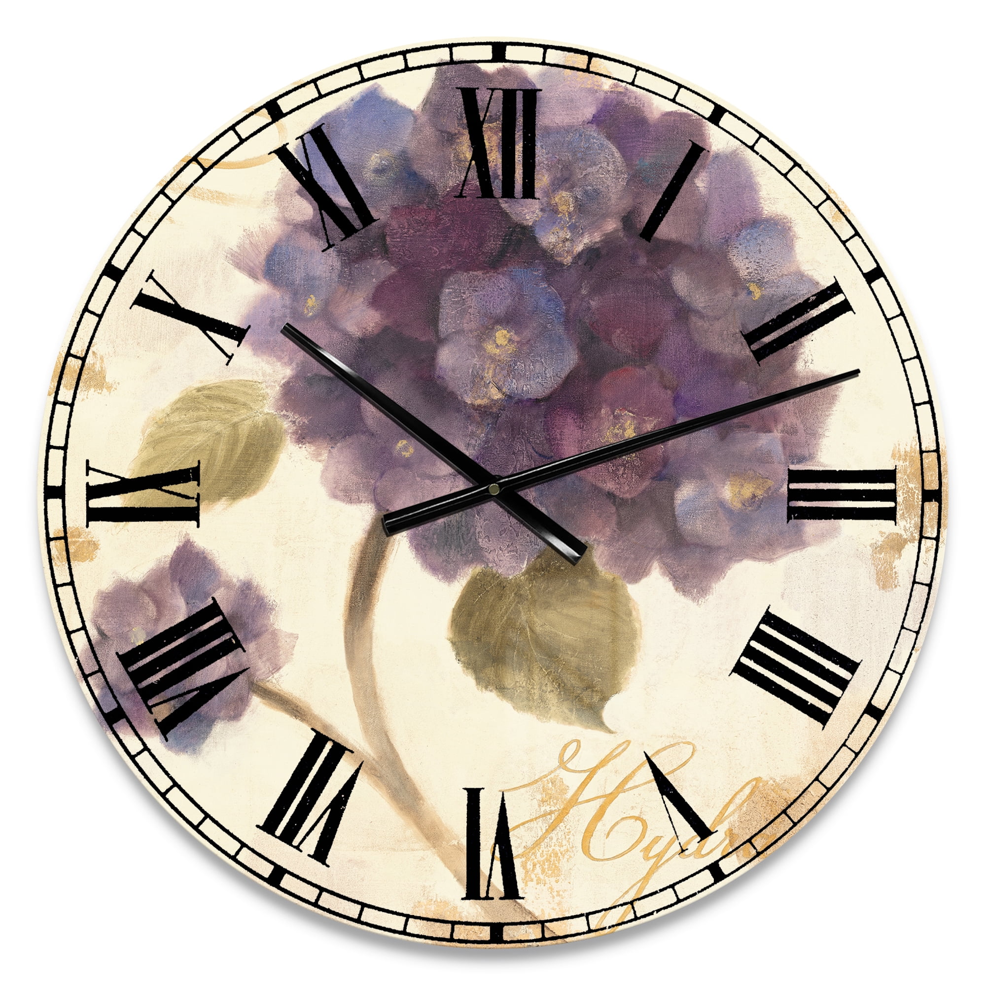 Designart Oversized Multicolor Analog Round Farmhouse Modern Wall Clocks, CLM30633-C23
