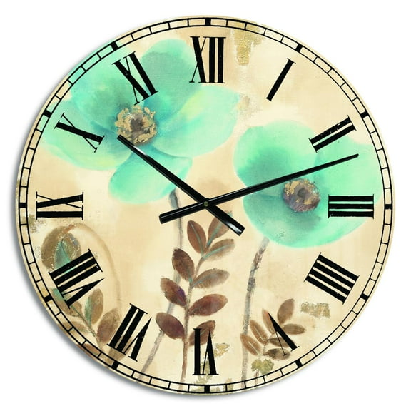 Designart Oversized Multicolor Analog Round Farmhouse Modern Wall Clocks, CLM30643-C23
