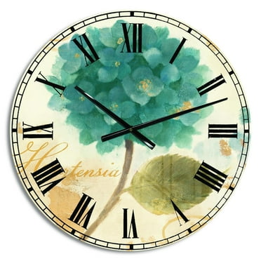 Designart Oversized Multicolor Analog Round Farmhouse Modern Wall Clocks, CLM30658-C23