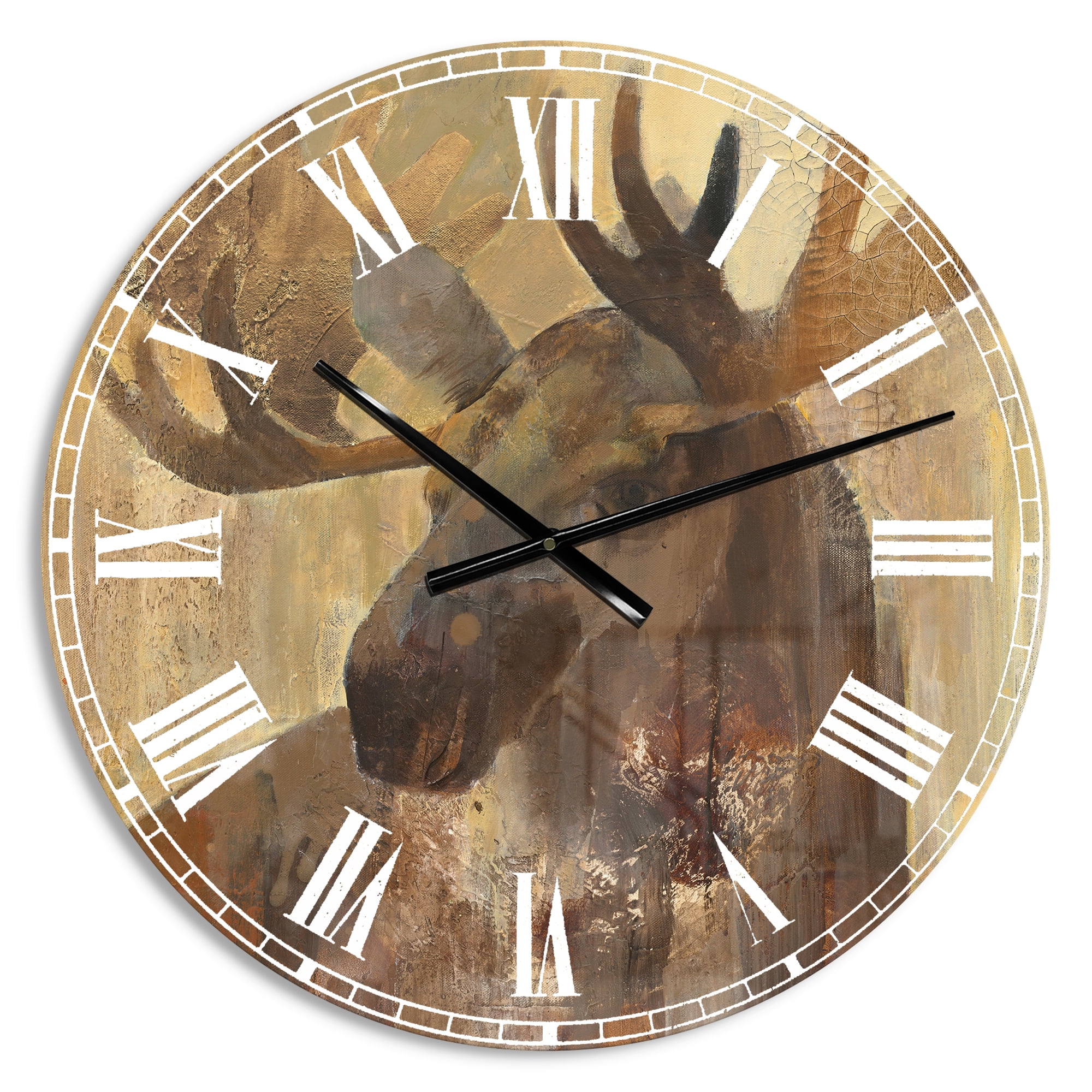 Designart Oversized Multicolor Analog Round Farmhouse Modern Wall Clocks, CLM30808-C23