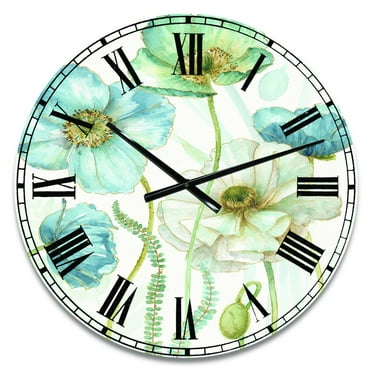 Designart Oversized Multicolor Analog Round Farmhouse Modern Wall Clocks, CLM31073-C23