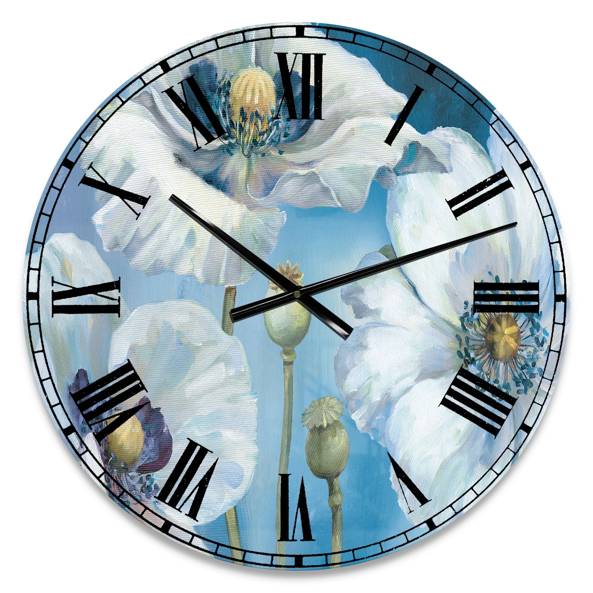Designart Oversized Multicolor Analog Round Farmhouse Modern Wall Clocks, CLM31123-C23