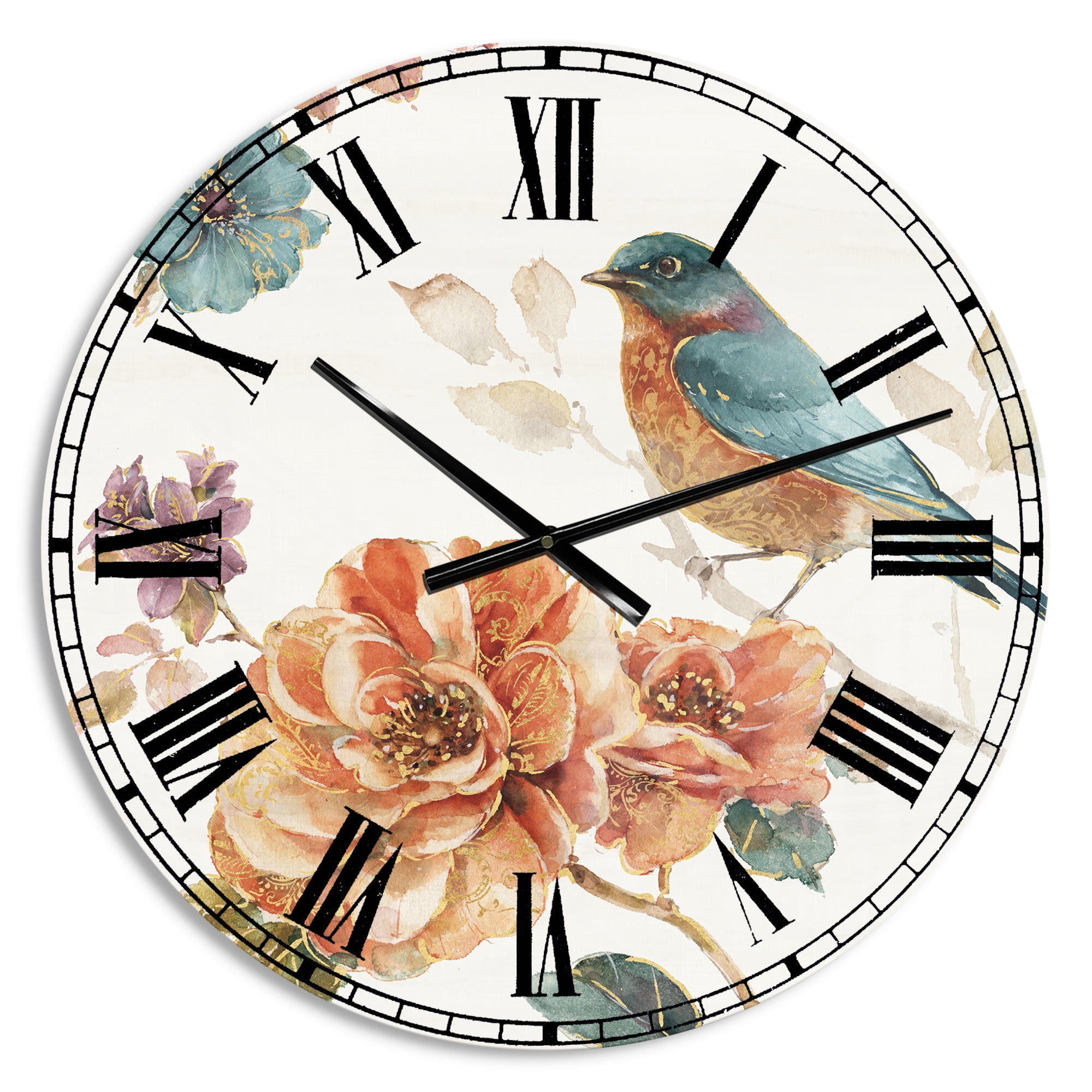 Multicolor Newton Woodgrain Wall Clock, Farmhouse, Analog, 24 x 1.75 x 24 store in