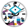 thumbnail image 1 of Designart Oversized Multicolor Analog Round Mid-Century Modern Wall Clocks, CLM25090-C23, 1 of 3