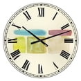 thumbnail image 1 of Designart Oversized Multicolor Analog Round Mid-Century Modern Wall Clocks, CLM25250-C23, 1 of 3
