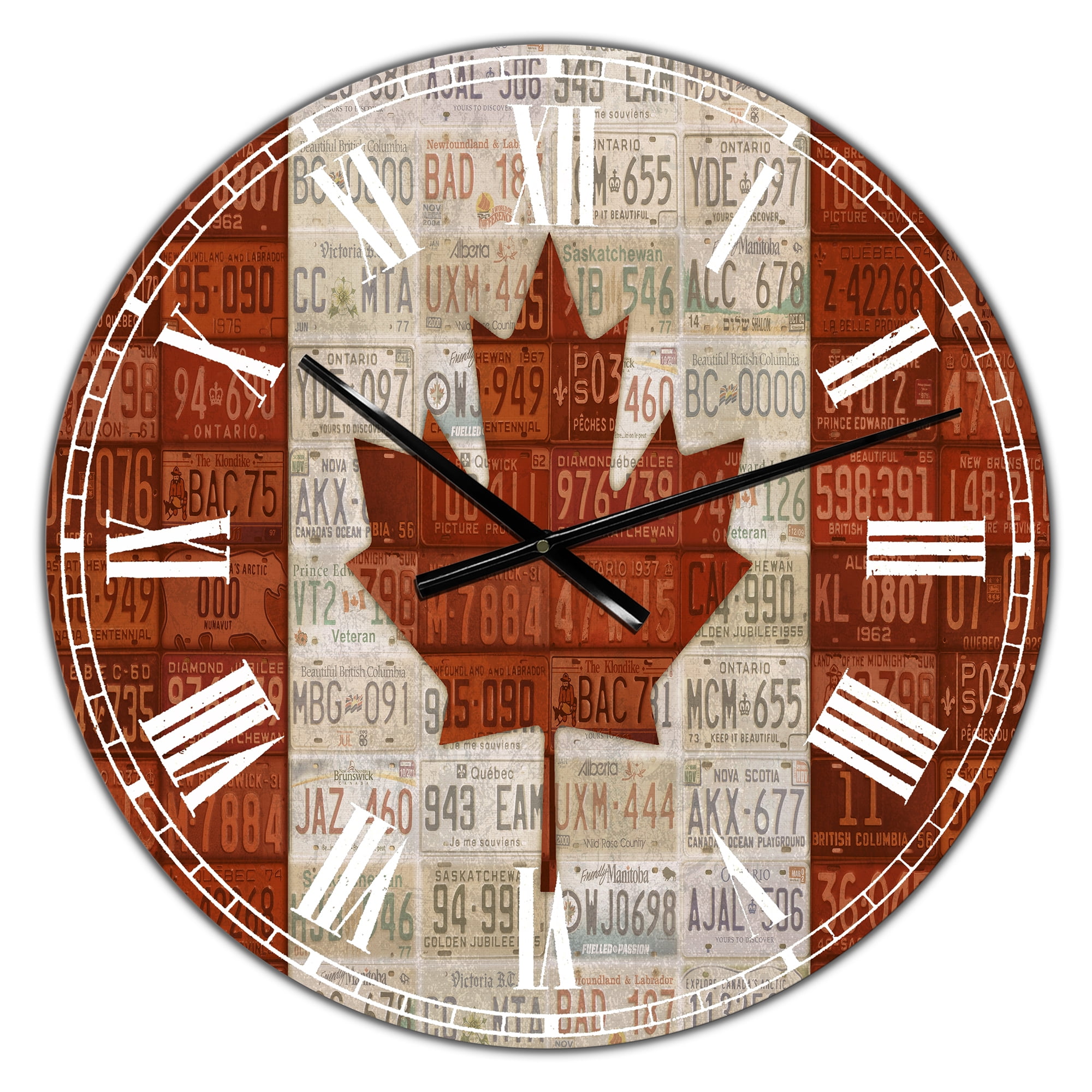 Designart Oversized Multicolor Analog Round Modern Traditional Wall Clocks, CLM25158-C23