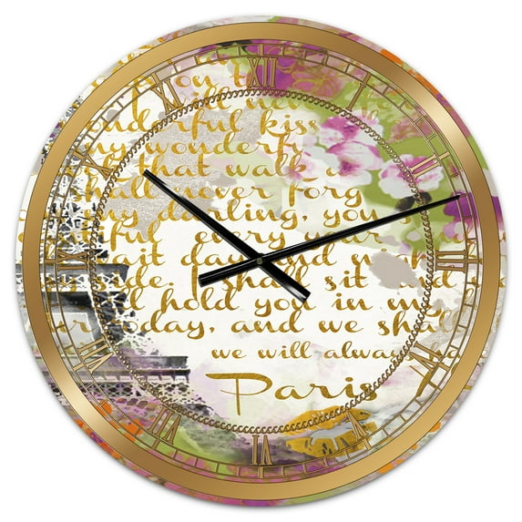 Designart Oversized Multicolor Analog Round Modern Traditional Wall Clocks, CLM25477-C23
