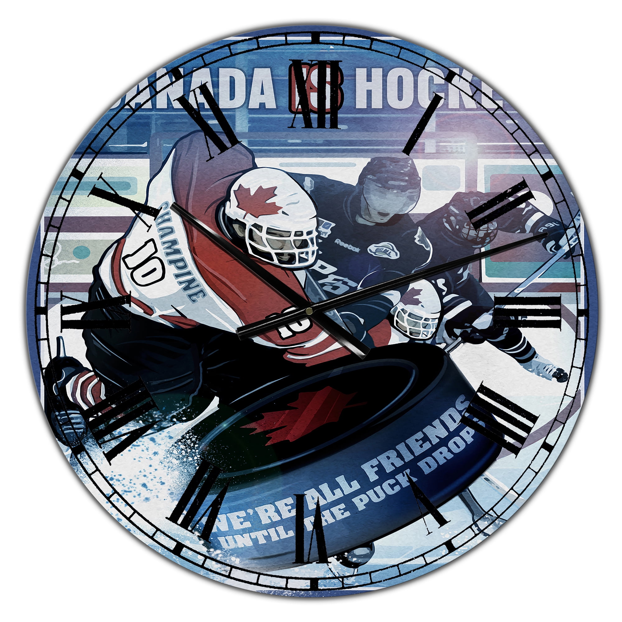 Designart Oversized Multicolor Analog Round Modern Traditional Wall Clocks, CLM25825-C23