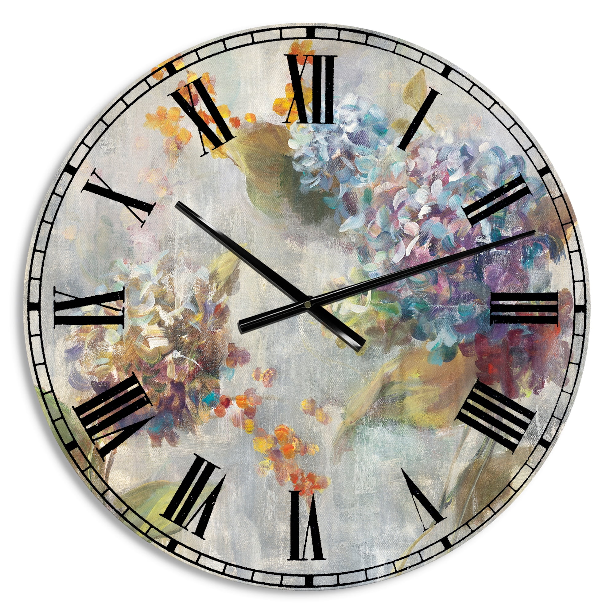 Designart Oversized Multicolor Analog Round Modern Traditional Wall Clocks, CLM30582-C23