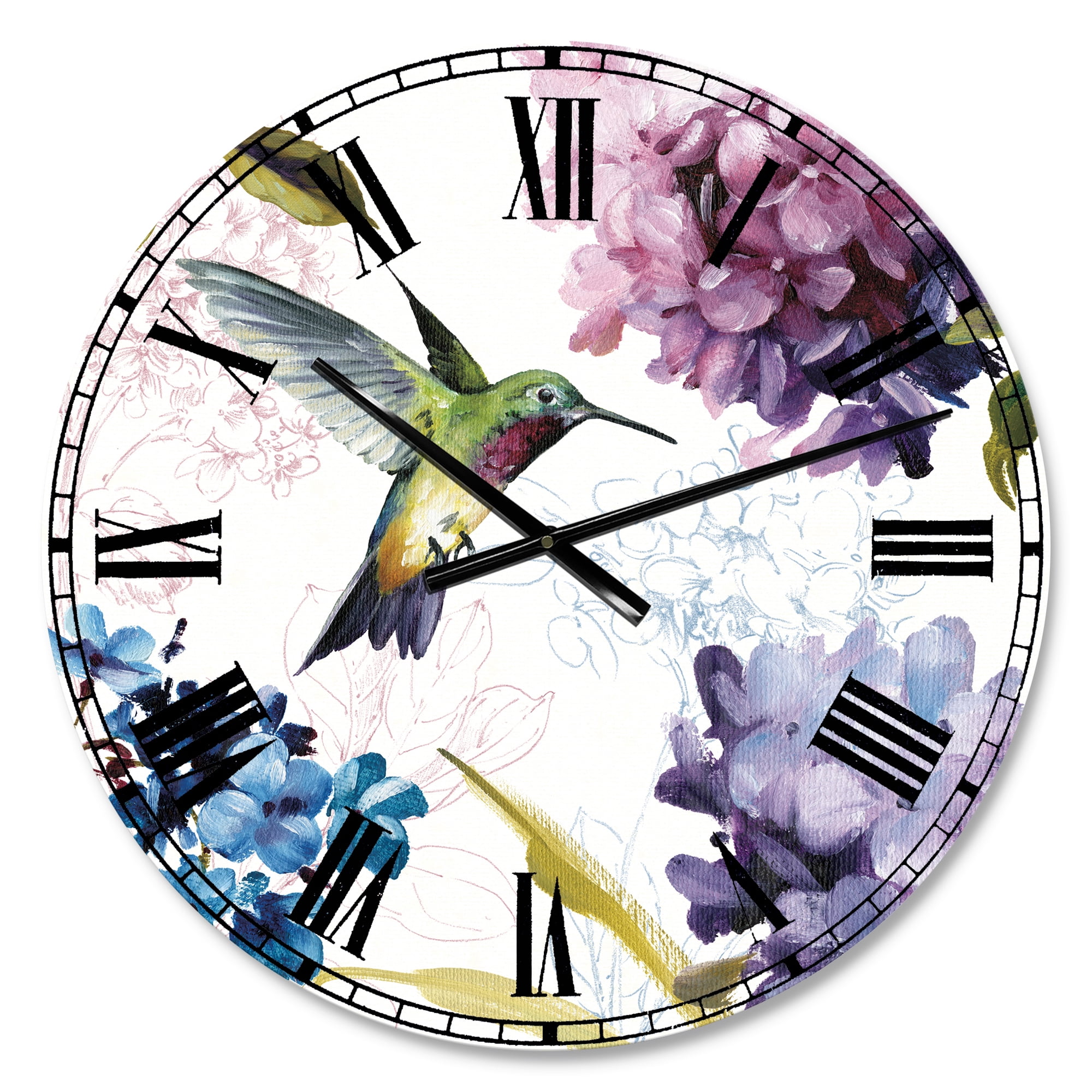 Designart Oversized Multicolor Analog Round Modern Traditional Wall Clocks, CLM30802-C23