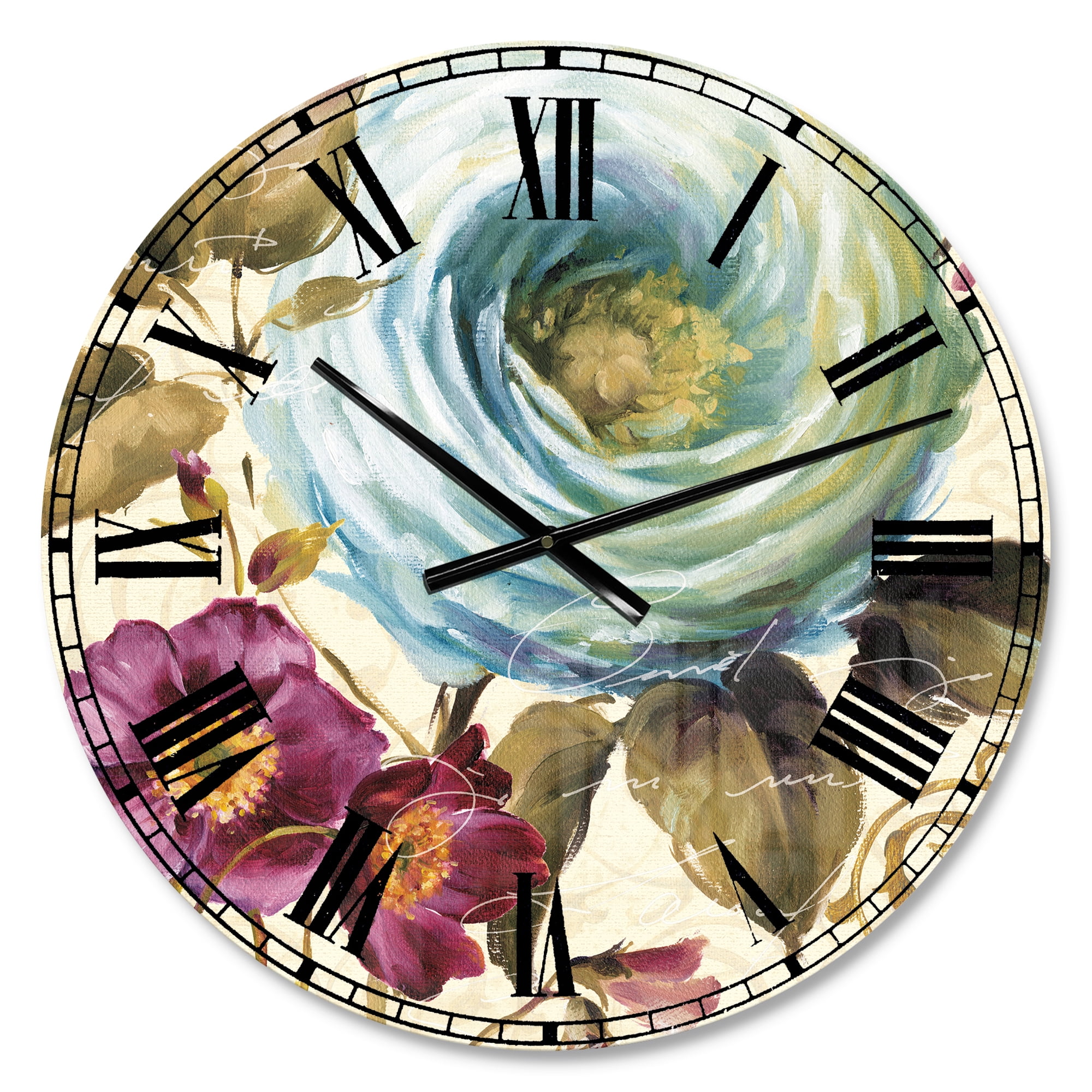 Designart Oversized Multicolor Analog Round Modern Traditional Wall Clocks, CLM30873-C23