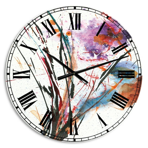 Designart Oversized Multicolor Analog Round Modern Traditional Wall Clocks, CLM30880-C23