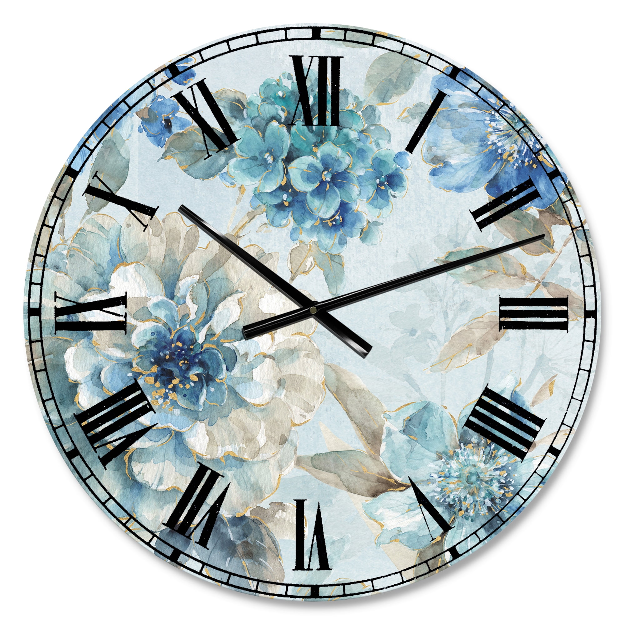 Designart Oversized Multicolor Analog Round Modern Traditional Wall Clocks, CLM30944-C23
