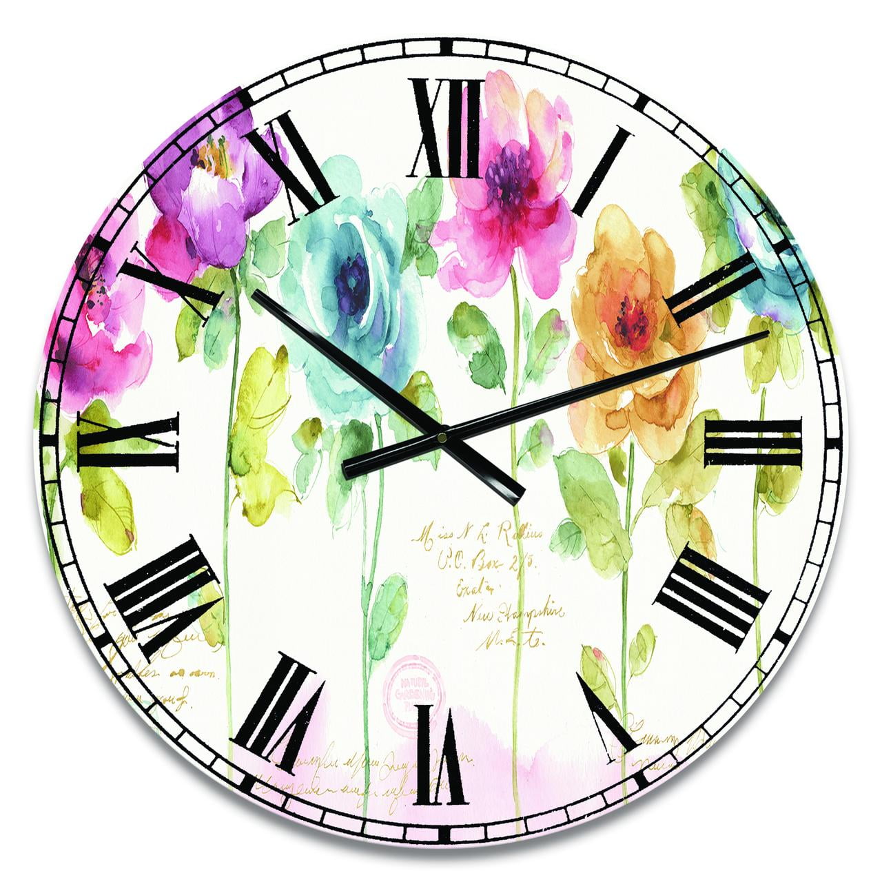 Designart Oversized Multicolor Analog Round Modern Traditional Wall Clocks, CLM31155-C23