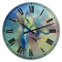 Designart Oversized Multicolor Analog Round Modern Wall Clocks, CLM25031-C23