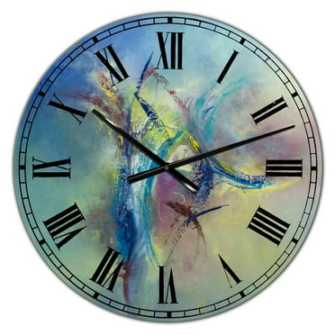 Designart Oversized Multicolor Analog Round Modern Wall Clocks, CLM25031-C23