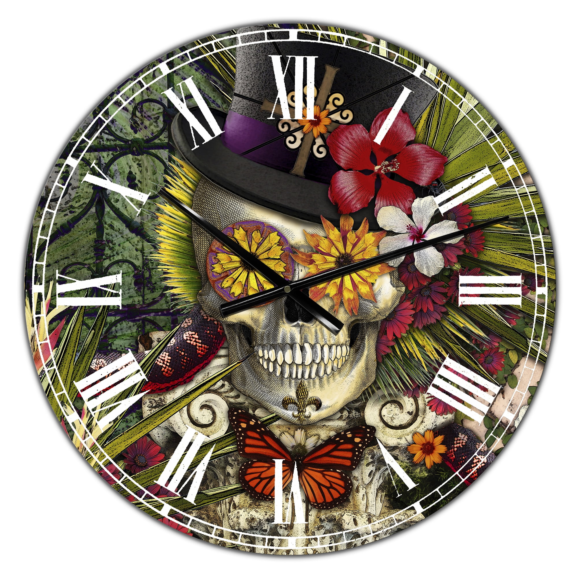 Designart Oversized Multicolor Analog Round Modern Wall Clocks, CLM25283-C23