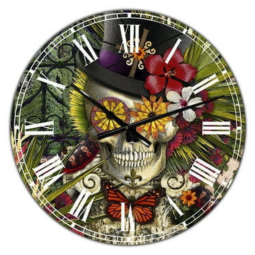 Designart Oversized Multicolor Analog Round Modern Wall Clocks, CLM25283-C23