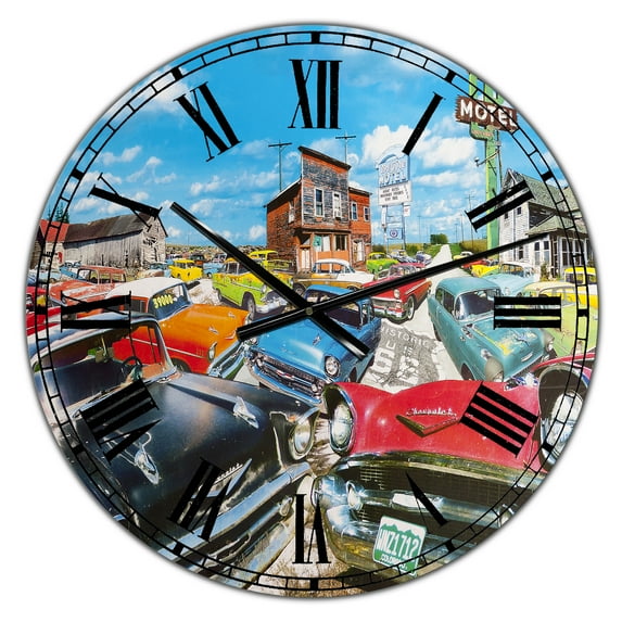 Designart Oversized Multicolor Analog Round Modern Wall Clocks, CLM25491-C23