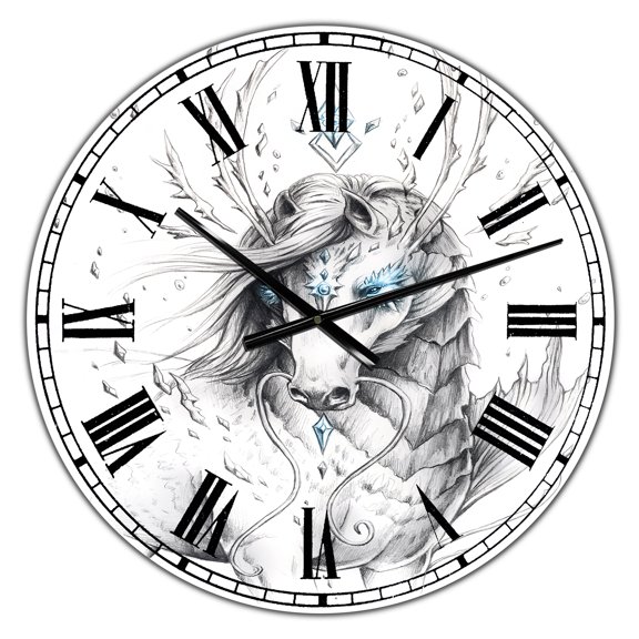 Designart Oversized Multicolor Analog Round Modern Wall Clocks, CLM25504-C23