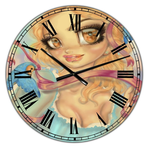 Designart Oversized Multicolor Analog Round Modern Wall Clocks, CLM25721-C23