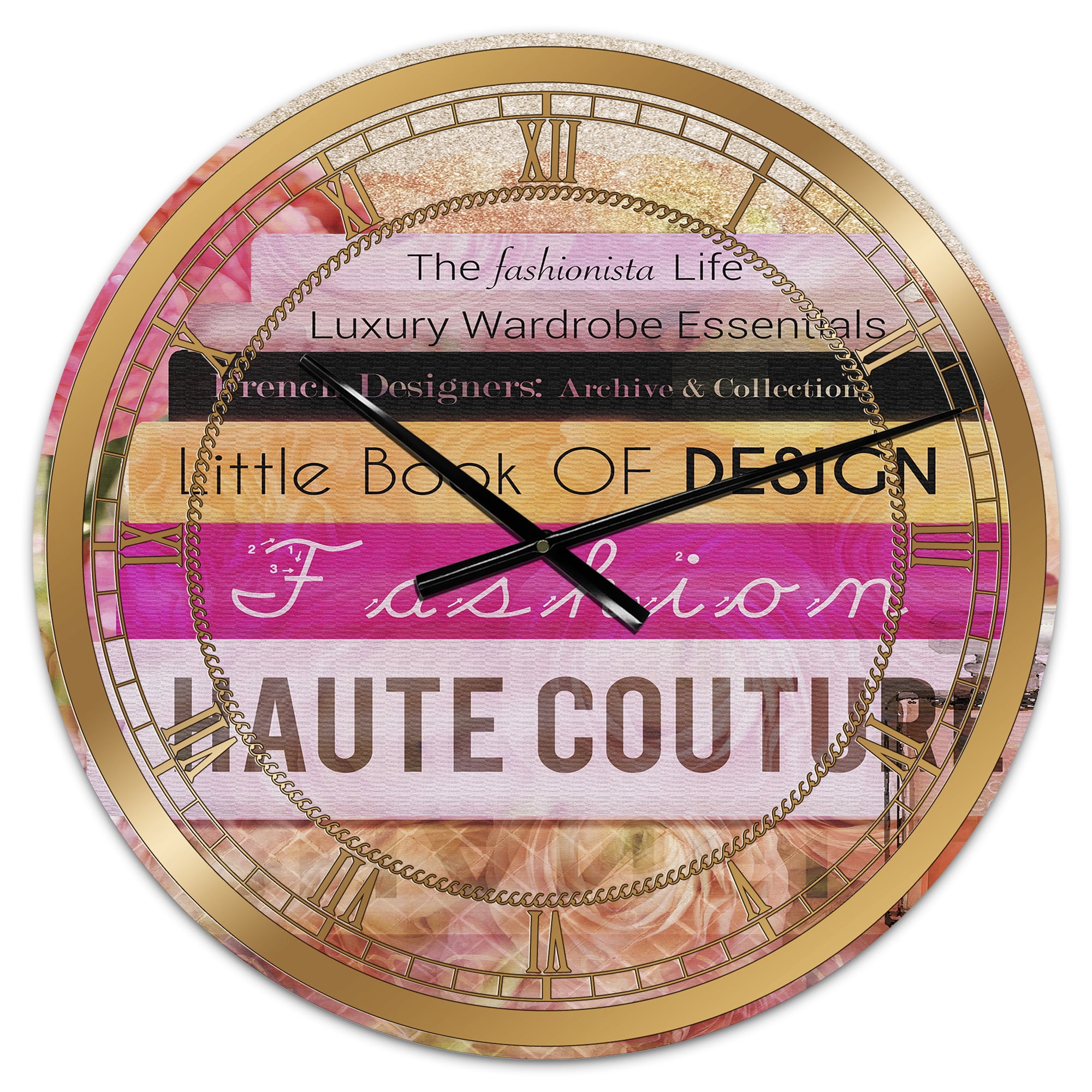 Designart Oversized Multicolor Analog Round Modern Wall Clocks, CLM25729-C23