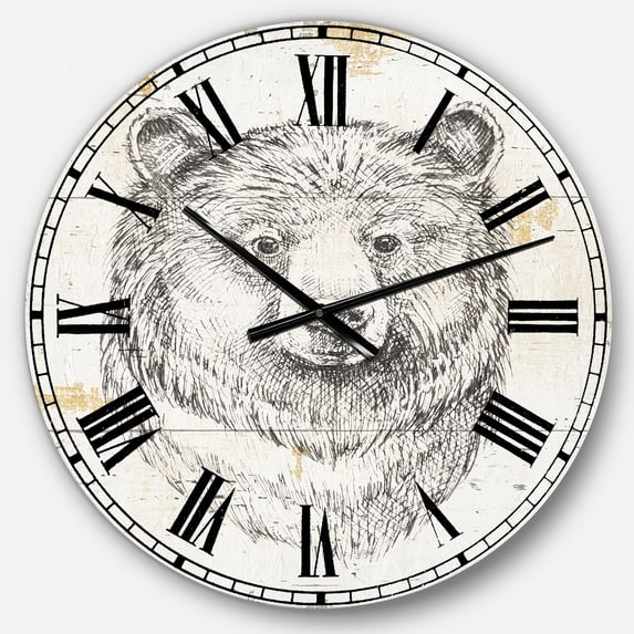 Designart Oversized Off-White Analog Round Modern Traditional Wall Clocks, CLM30977-C23