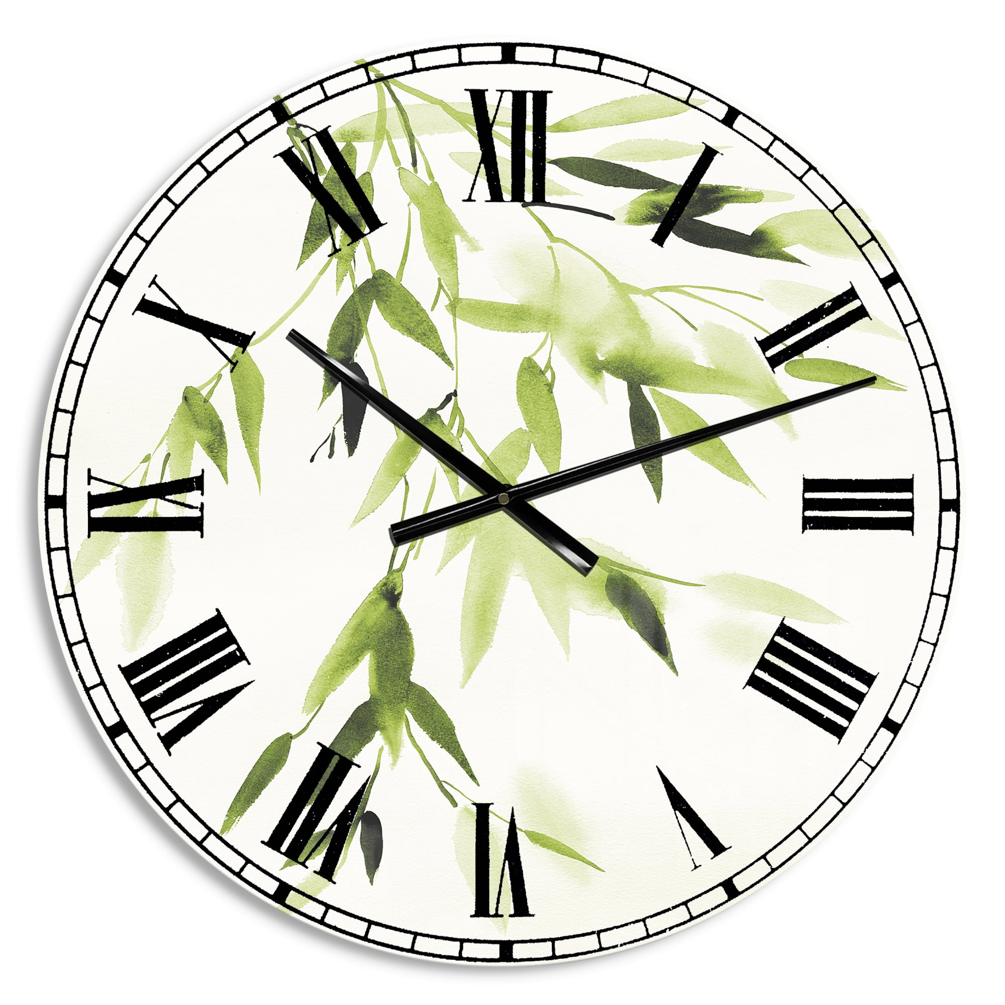 Designart Oversized White Analog Round Modern Wall Clocks, CLM30568-C23